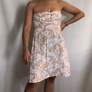 Strapless cream and white sundress in soft fabric - great condition